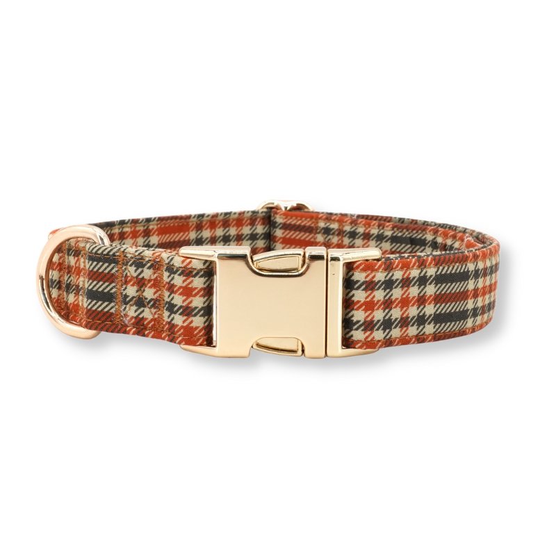 Tan Plaid Dog Collar