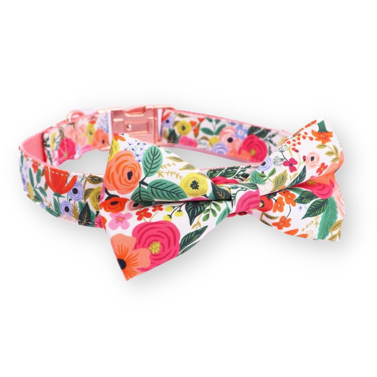 Cute & Super Safe Hardware Buckle Collar with Detachable Flower Bows.  Adorable Floral Bowties – Sniff & Bark