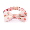 Designer dog collars with bow for boys and girls - Peach pattern collar with bow for dogs 