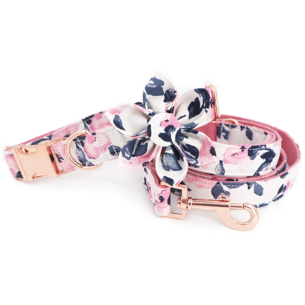 Pink Dog Collar Floral Girl Dog Collar with Rose Flower Bow Tie Dog Collar  for Cute Girl Female Cats Dogs Spring Summer Season Dog Collar for Small