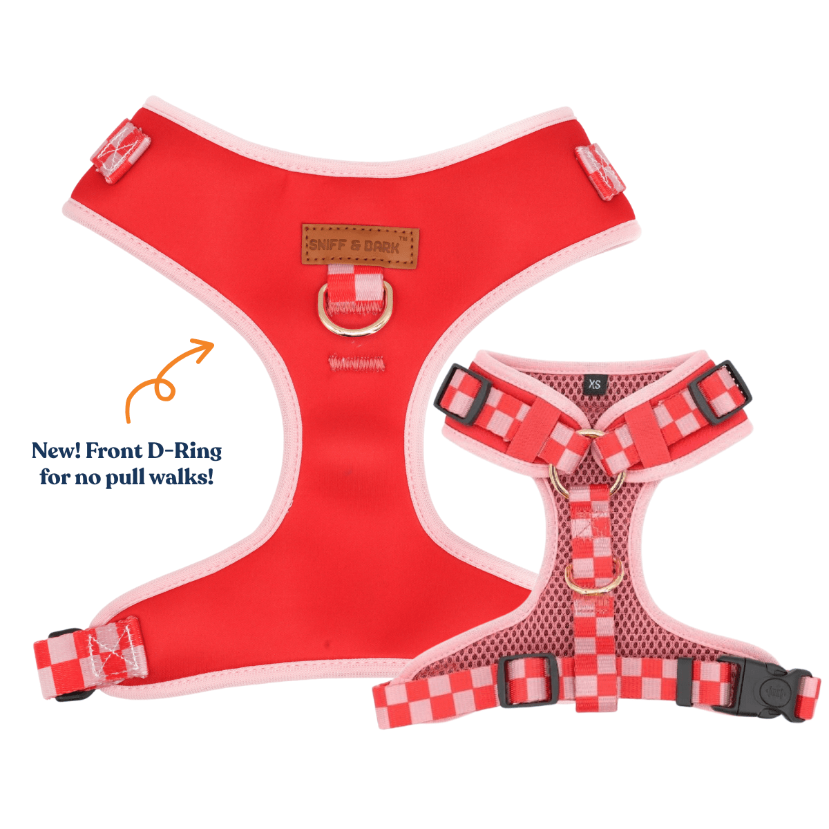 Checker Pink AllSet™ Harness – Adjustable Bliss (D Ring)