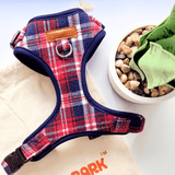 Crimson Navy Plaid AllSet™ Harness – Adjustable Bliss (D Ring)