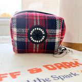 Crimson Navy Plaid GlamGo™ – Poop Bag Case – Posh Exits