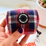 Crimson Navy Plaid GlamGo™ – Poop Bag Case – Posh Exits