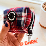 Crimson Navy Plaid GlamGo™ – Poop Bag Case – Posh Exits