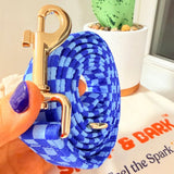 Checker Blue Joyline™ Leash – 100 % Cotton Shell