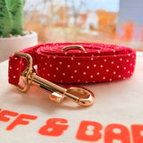 Red Polka Dot Joyline™ Leash – 100 % Cotton Shell
