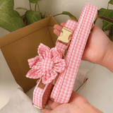 Pink Gingham Signature Band™ + Slide-On Bloomtie™