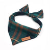 Tartan blue green terra cotta dog bandana