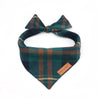 Tartan blue green terra cotta dog bandana