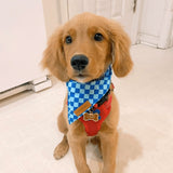 Checker Blue Flairtie™ Bandana – 100% Cotton