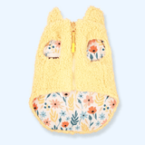 Light Yellow Floral Reversible Cozy Fleece Vest™