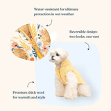 Light Yellow Floral Reversible Cozy Fleece Vest™
