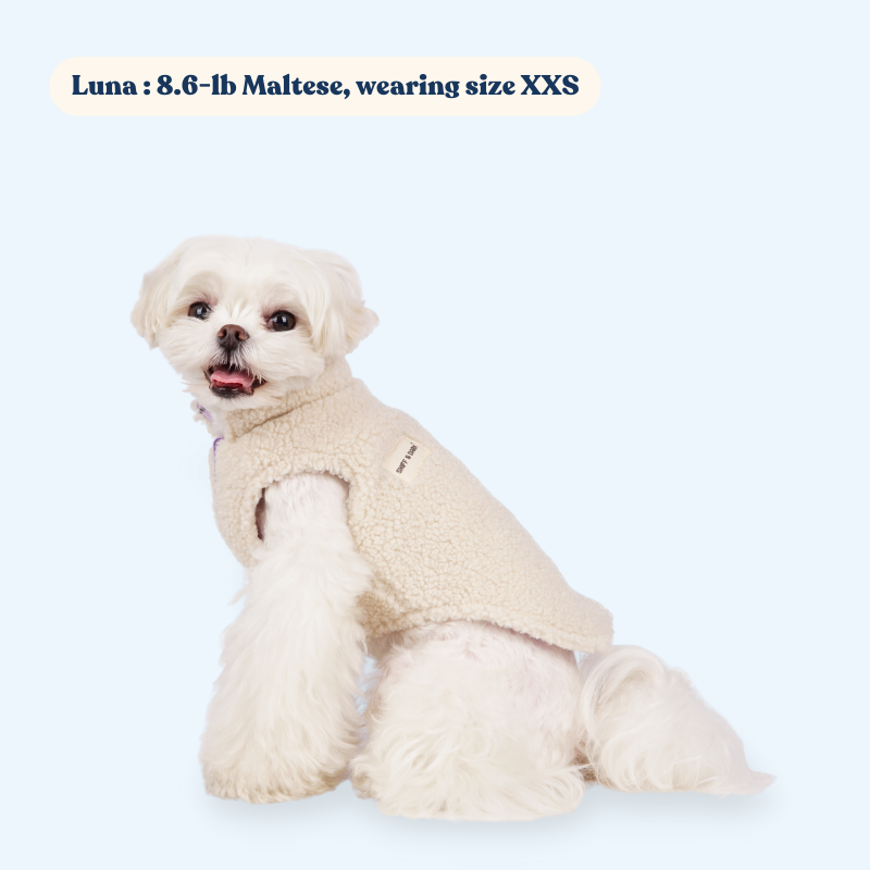 Reversible Cozy Fleece Designer Dog Coat | Wind-Resistant Lightweight Dog Winter Vest | Beautiful Doggie Wool Design
