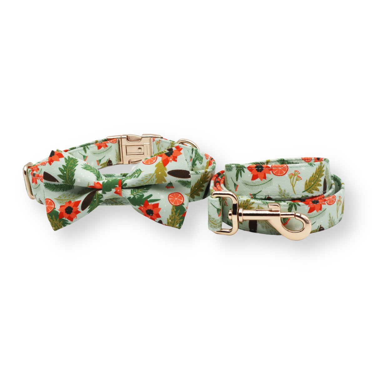 Holiday Wreath Bowtie Unbreakable Collar™ & Leash Set