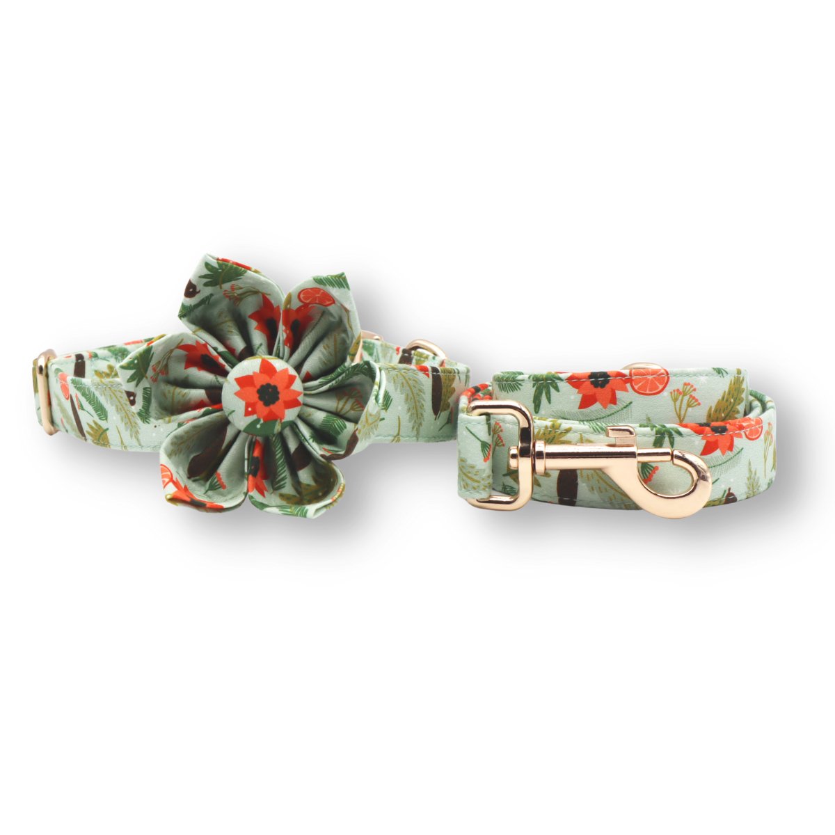 Holiday Wreath Flower Unbreakable Collar™ & Leash Set