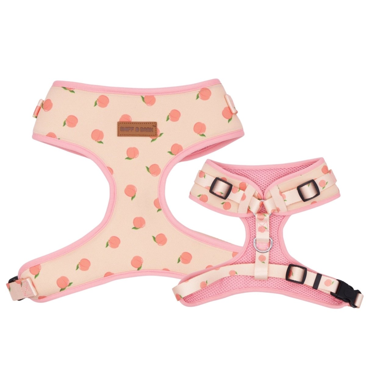 cute dog harness for large dogs - best escape proof dog harness - Peach Pattern Harness for dogs boys and girls