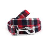 Crimson Navy Plaid Joyline™ Leash – 100 % Cotton Shell
