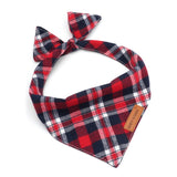 Crimson Navy Plaid Flairtie™ Bandana – 100% Cotton