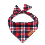 Crimson Navy Plaid Flairtie™ Bandana – 100% Cotton