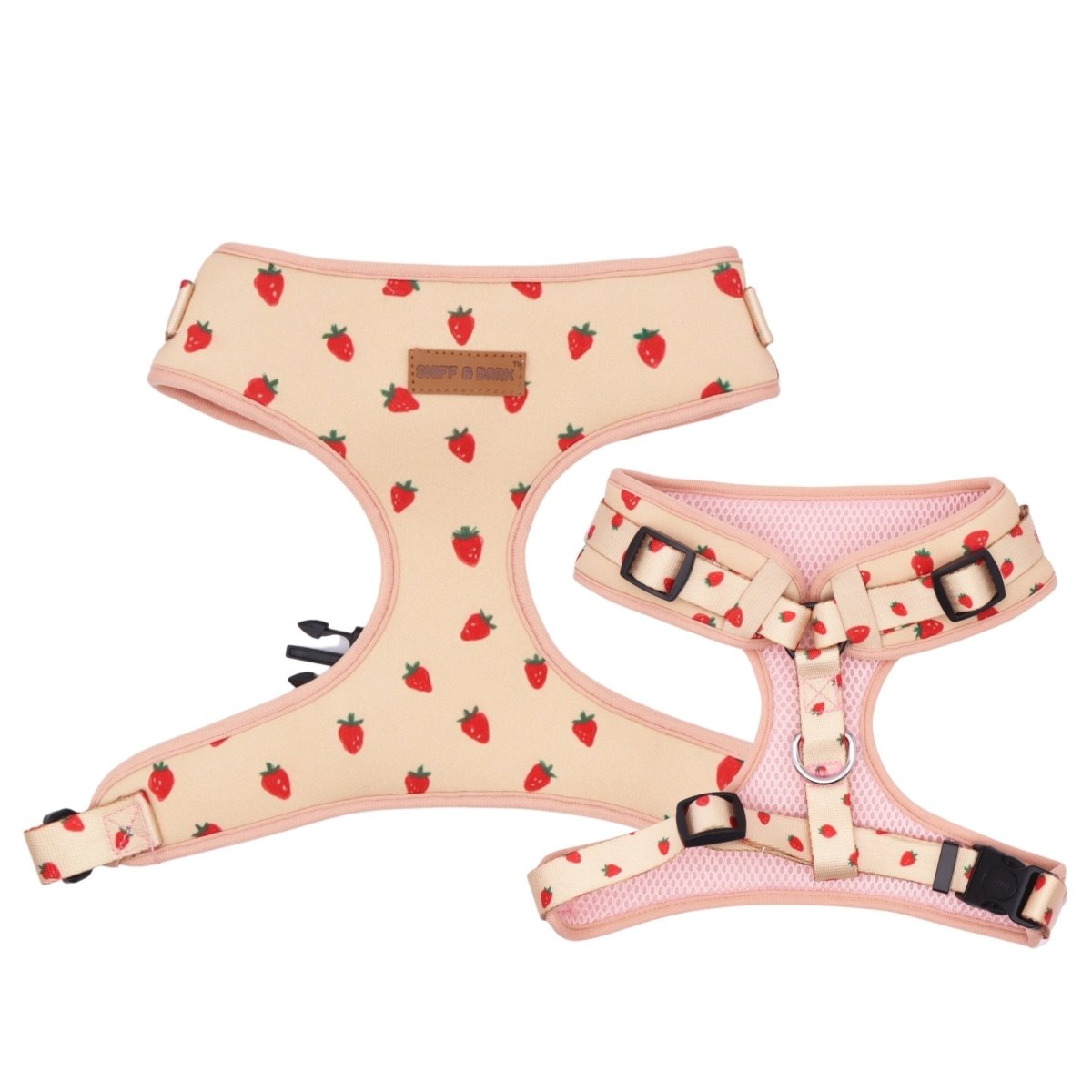 best dog harness for walking - Strawberry pattern harness for dogs boys and girls