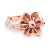dog collar with flowers for wedding - Strawberry patter collars for puppy - cute dog flower collar