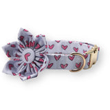small dog collar with flower - dog flower collar with name - big dog flower collar