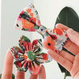 dog collar with flower bow - dog flower collar with name - designer dog flower collar