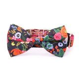 Midnight Floral Bowtie Collar & Leash Set - sets - Sniff & Bark