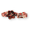 Noel Plaid Flower Collar & Leash Set - sets - Sniff & Bark