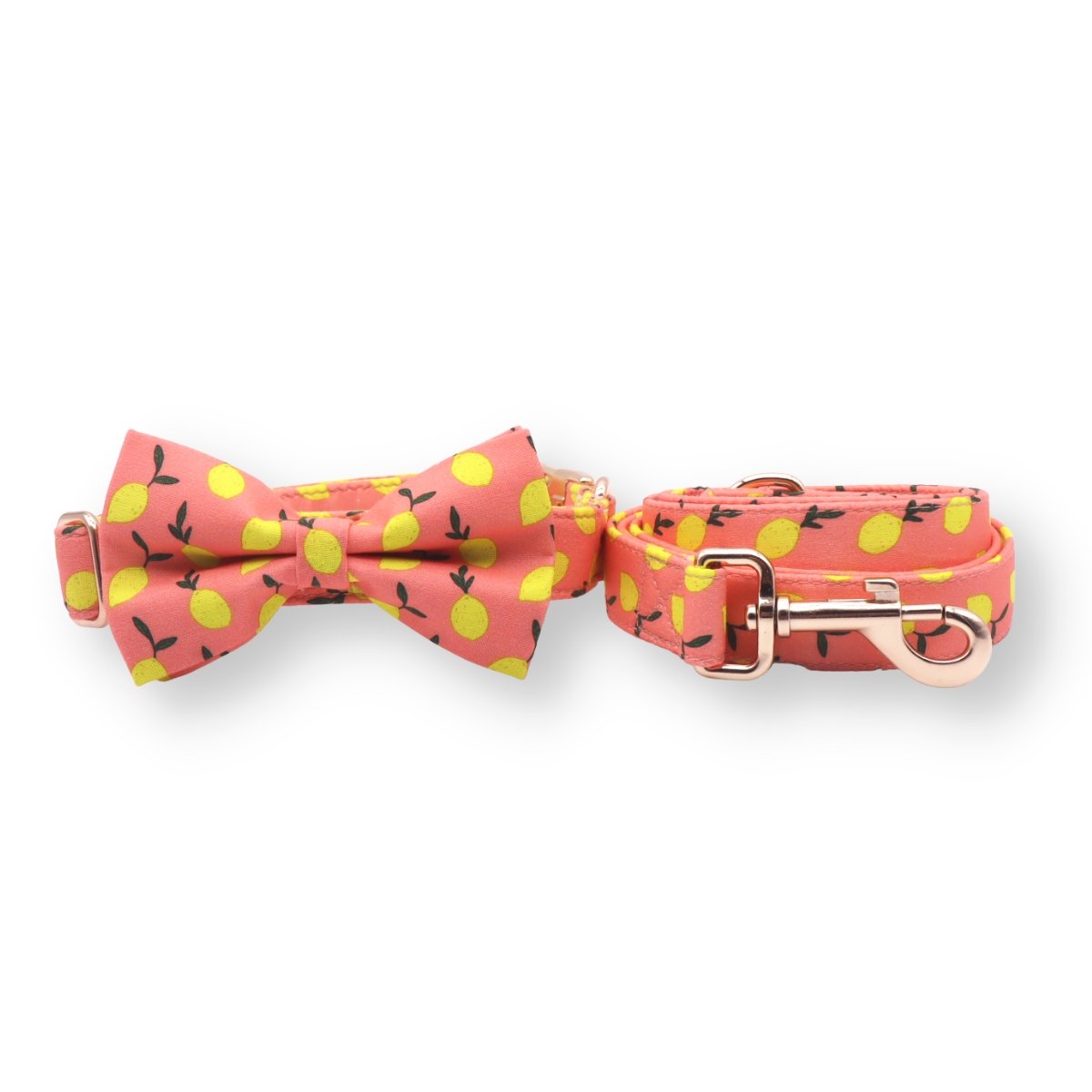 Pink Lemonade Bowtie Collar & Leash Set - sets - Sniff & Bark