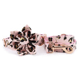 dog collar with flower bow and leash set for boys and girls - girl dog collar accessories - flower collar and leash set for dogs canada